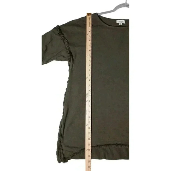 Umgee Green Fringed Hi-Lo Top Women's Size M Boho Festival Stretch Cotton - Picture 6 of 8